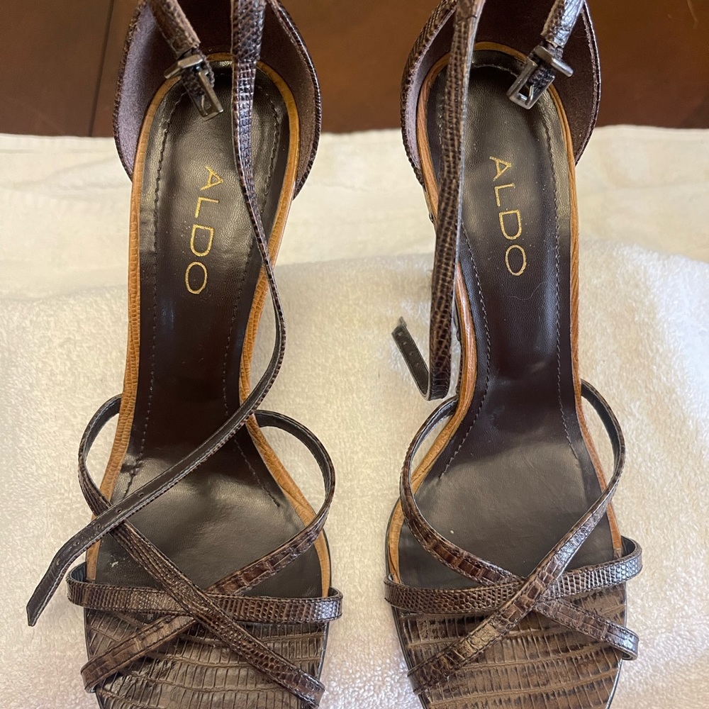 Aldo Patchwork Leather Wedge Sandals. Worn Twice!… - image 5